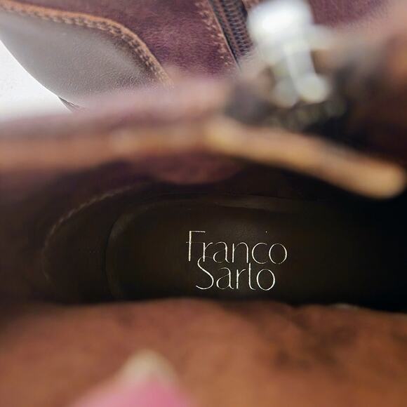 Franco Sarto Leather Benny Booties Brown 7.5 Boots - Picture 6 of 16